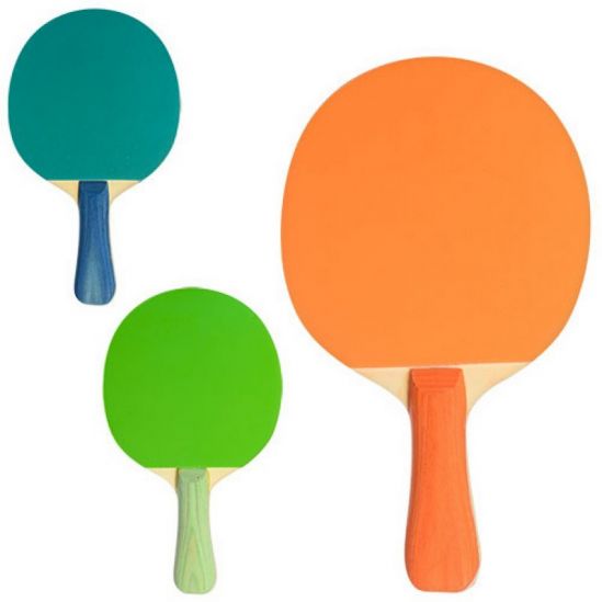 Ракетка теннисная с деревянной ручкой 3 цвета - фото 1