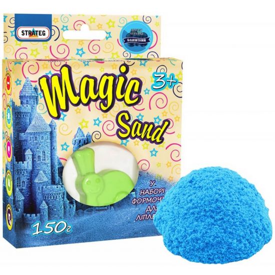 Кинетический песок Magik sand голубой с ароматом черники 150 г - фото 1