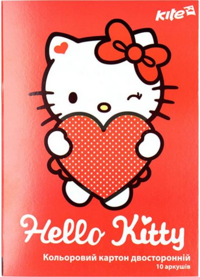 Картон цветной двухсторонний «Hello Kitty» 10 цветов - фото 1