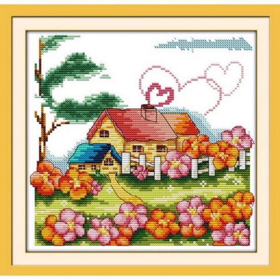 Набор для вышивания крестиком «Сельский домик» - фото 1