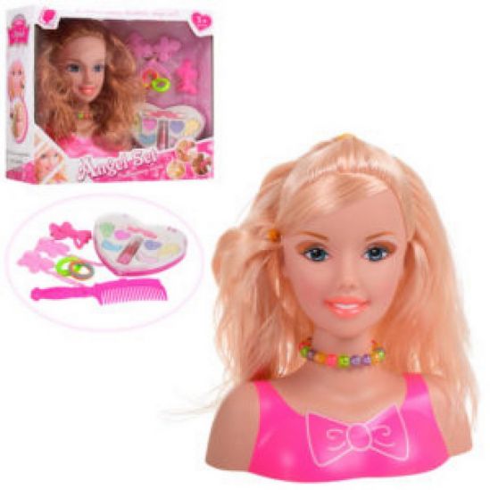 Кукла голова для причесок с косметикой и аксессуарами 2 вида - фото 1