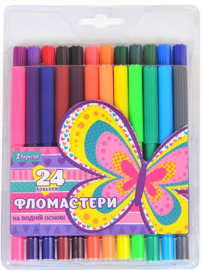 Фломастеры «Bright butterfly» 24 цвета - фото 1