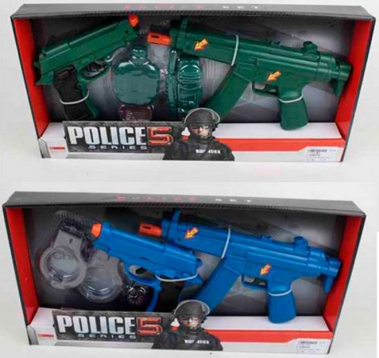 Набор полицейского с автоматом и пистолетом на батарейках - фото 1