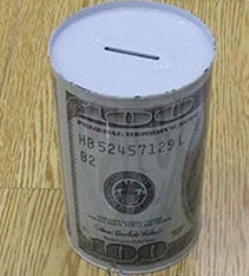 Копилка-банка металлическая «100 долларов» - фото 1