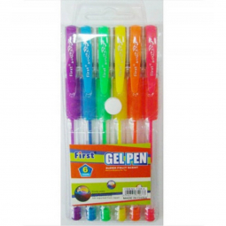 Ручки гелевые с блеском 6 цветов