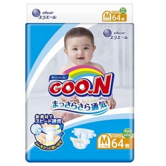 Подгузники Goo.N для детей 6-11 кг размер M на липучках унисекс 64 шт (853622) - фото 1