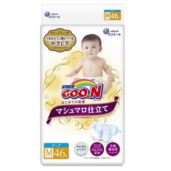 Подгузники Goo.N Super Premium Marshmallow для детей 6-11 кг размер M на липучках унисекс 46 шт (853348) - фото 1