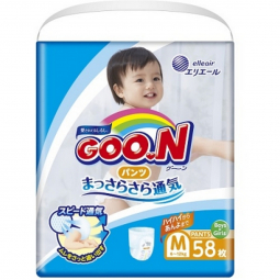 Трусики-подгузники Goo.N для детей 6-12 кг размер M унисекс 58 шт (853626)