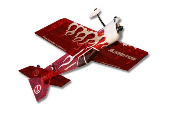 Самолет красный на радиоуправлении Precision Aerobatics Addiction 1000 мм KIT - фото 1