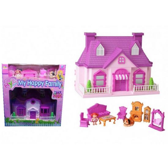 Кукольный домик «My Happy Family» с фигурками и мебелью - фото 1