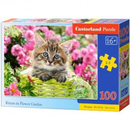 Пазлы Castorland 100 «Котенок в цветочном саду»