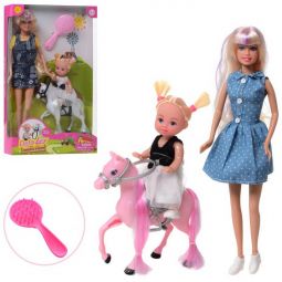 Кукла Defa с дочкой и лошадкой 2 вида