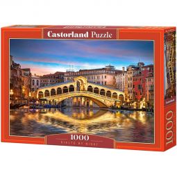 Пазлы Castorland 1000 «Мост Риальто ночью-Венеция»