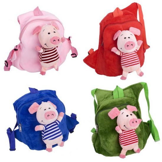 Рюкзак с мягкой игрушкой «Свинка» 4 цвета - фото 1
