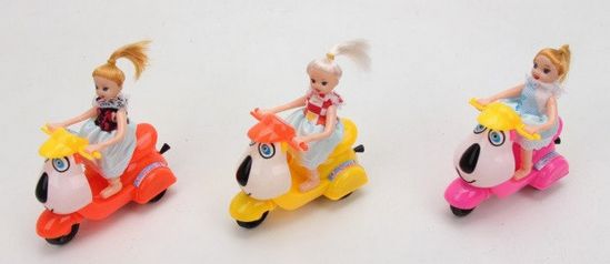 Заводной мотоцикл с куклой 3 вида - фото 1