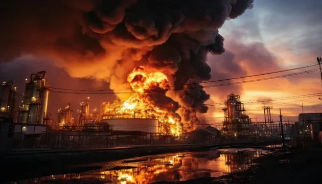 Пожежа на НПЗ Газпром нафтохім Салават після удару дронів ССО
