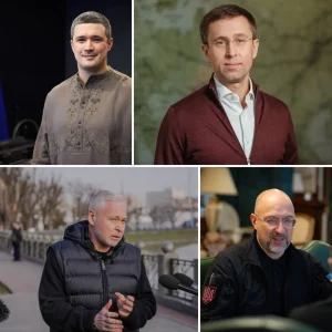 Колаж портретів чотирьох кандидатів на премєр-міністра: Корецький, Шмигаль, Федоров, Терехов